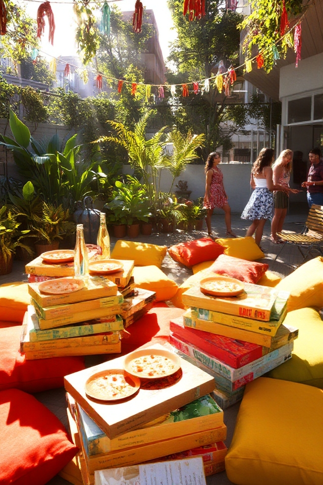 creative pizza box seating