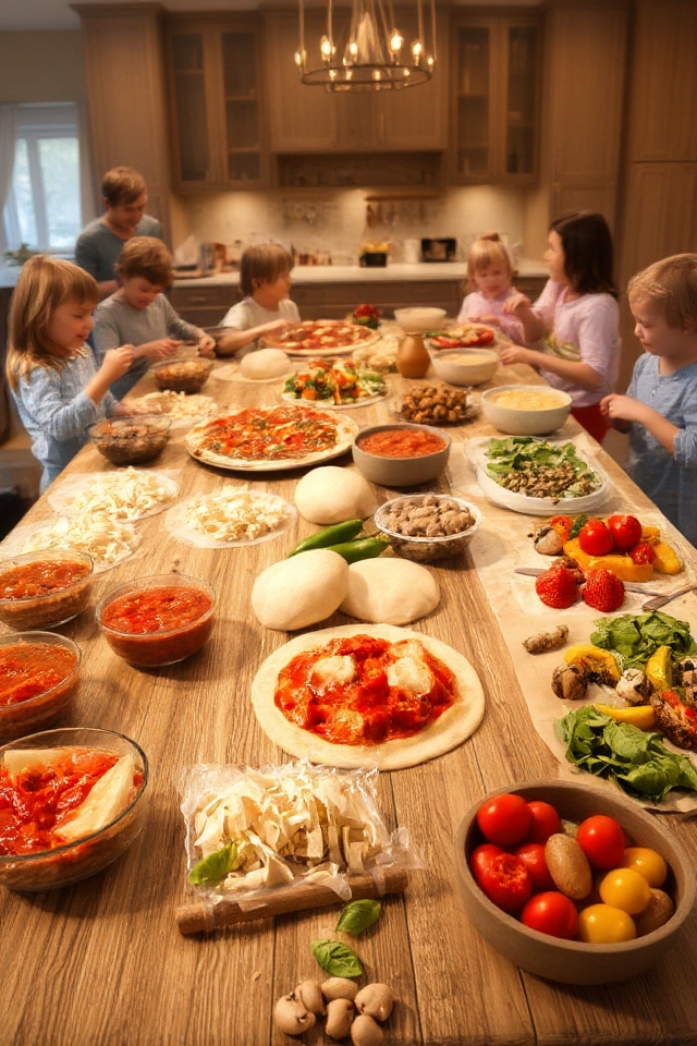 custom pizza topping stations