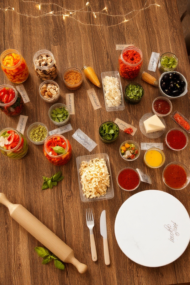 customizable pizza topping station