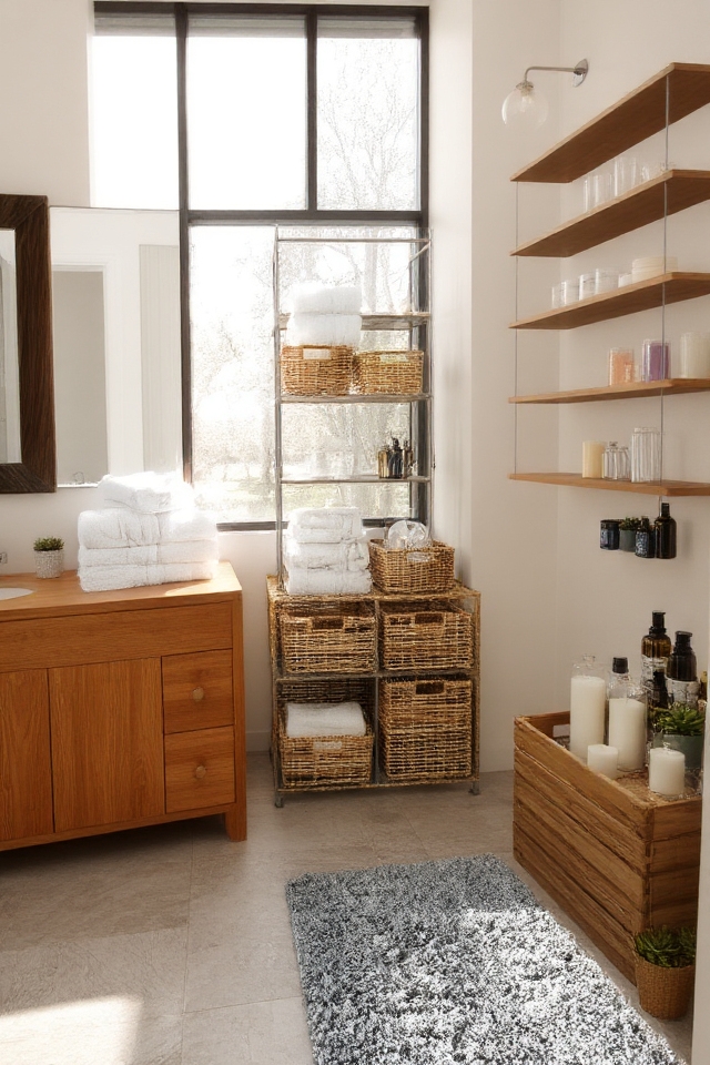 decorative storage enhances organization