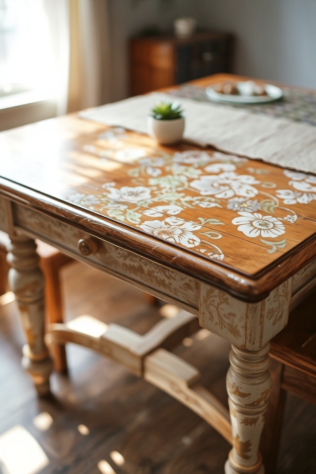 decoupage table transformation project