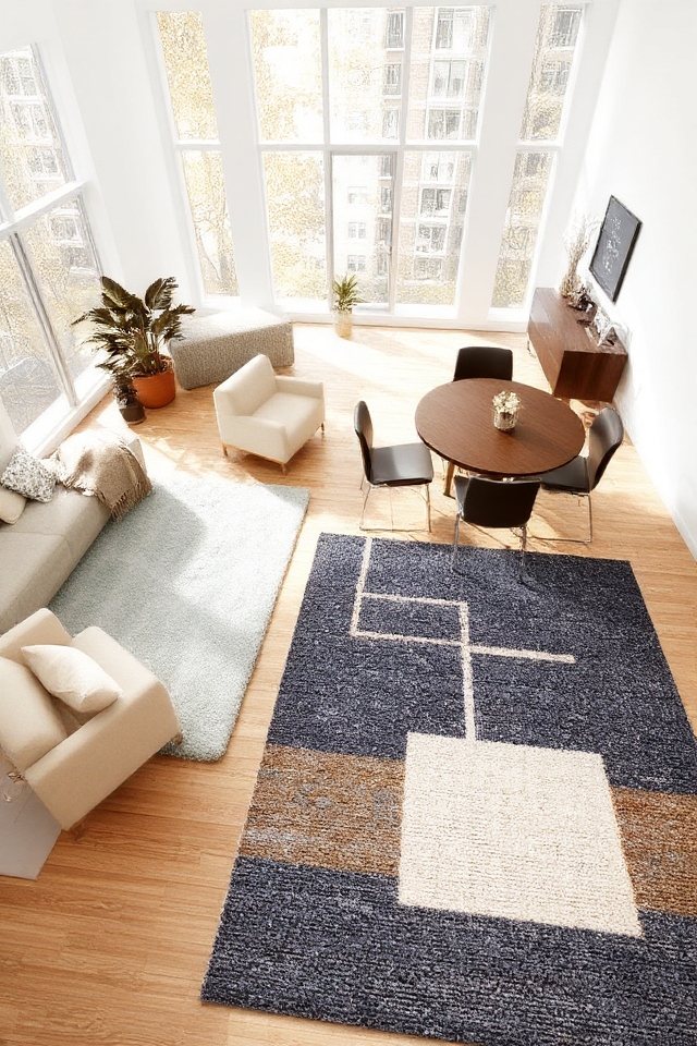 define spaces with area rugs
