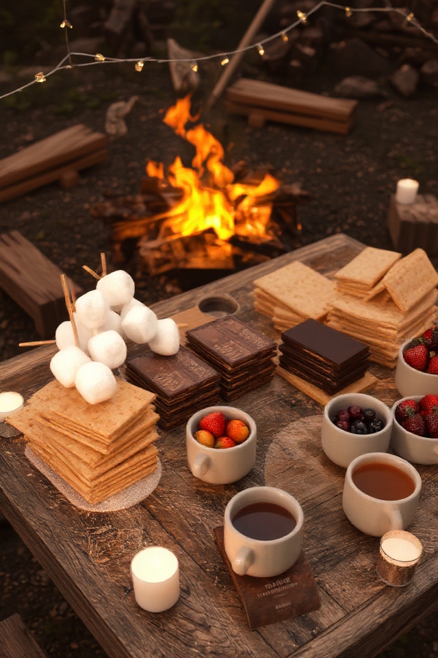 dessert bar with toppings