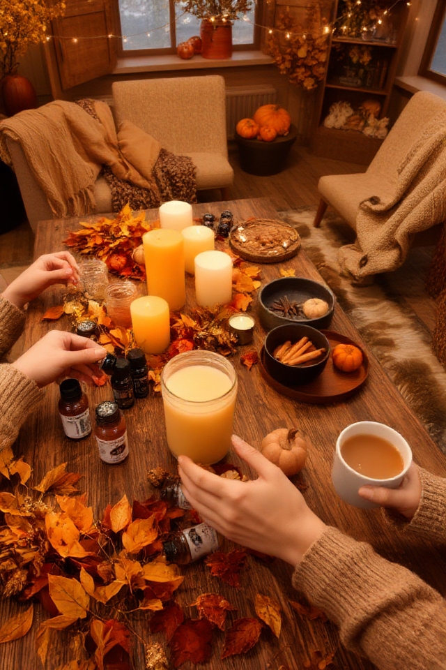 diy autumn candle crafting