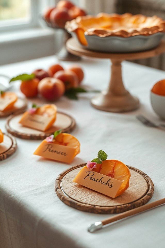 diy peach pie place cards