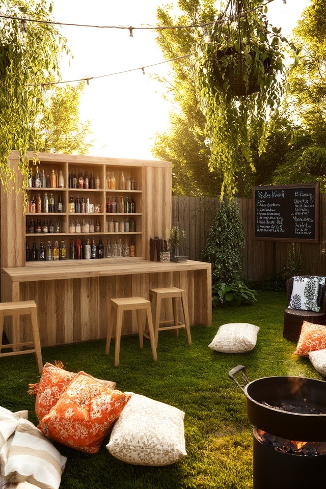 diy rustic outdoor bar