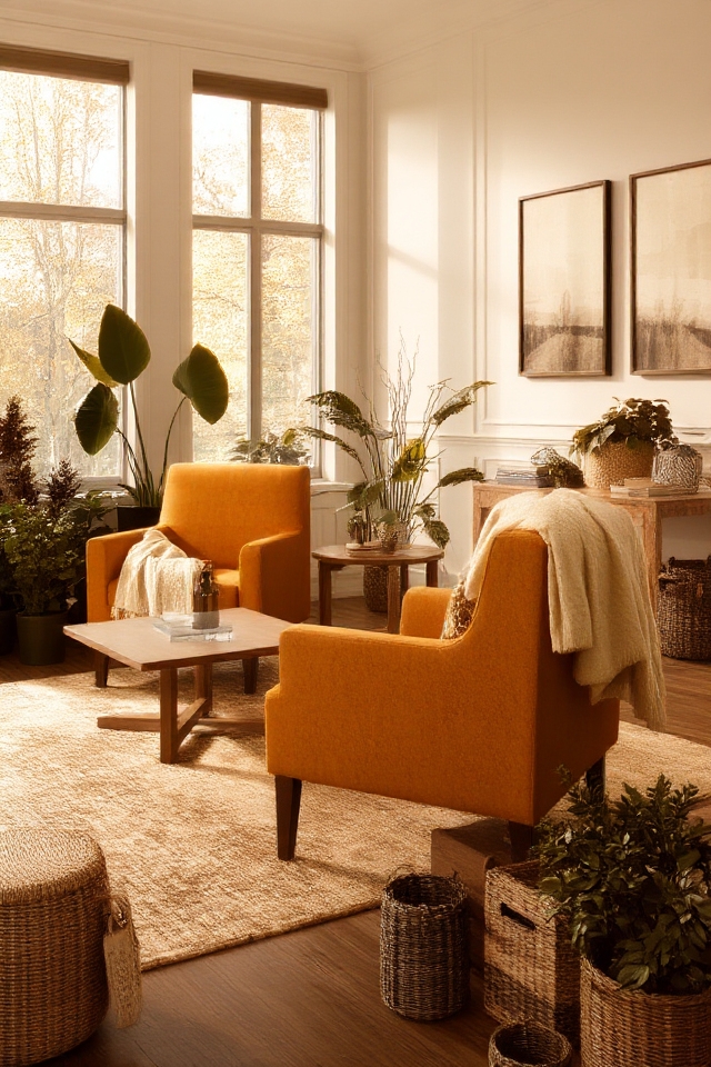 earthy accent chairs warmth