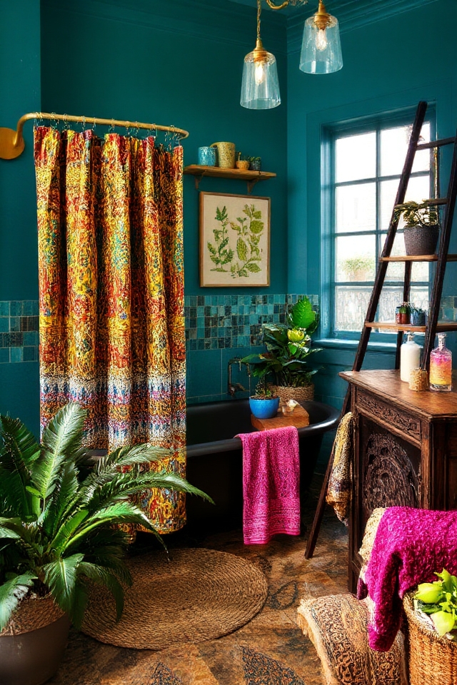 eclectic bohemian bathroom oasis