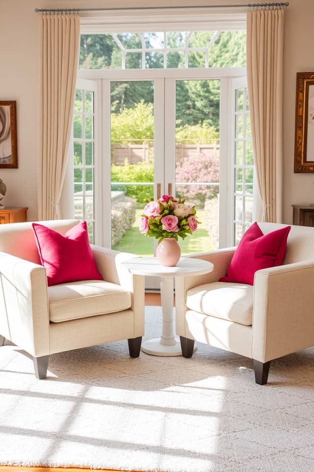 elegant creamy accent chairs