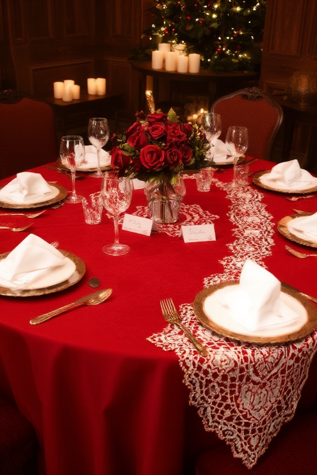 elegant red wine table settings