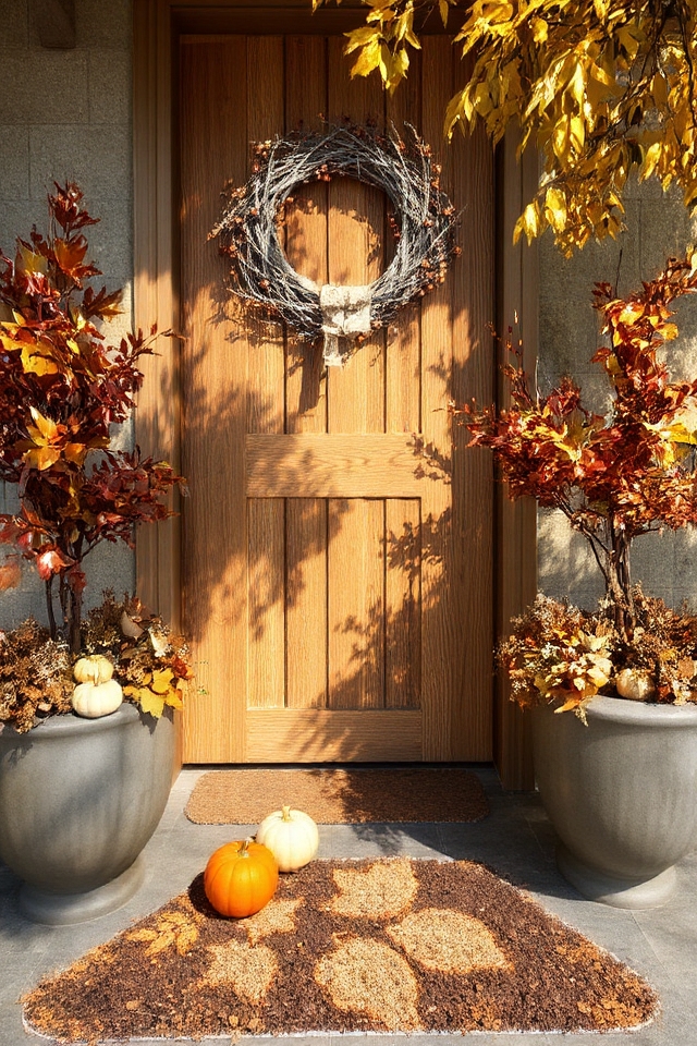 fall foliage entryway decor