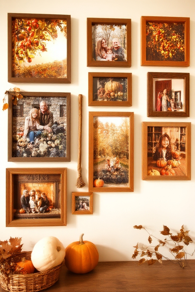 fall themed family photo display