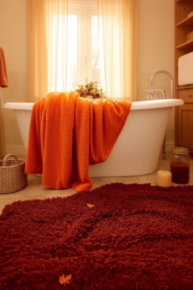 fall towels and rugs