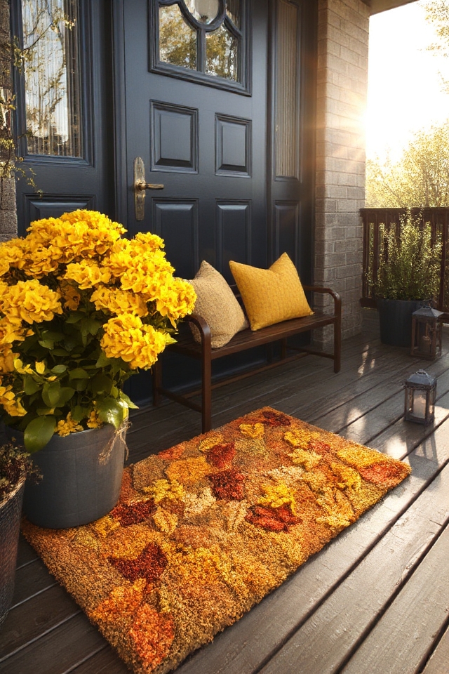 festive autumn door mat