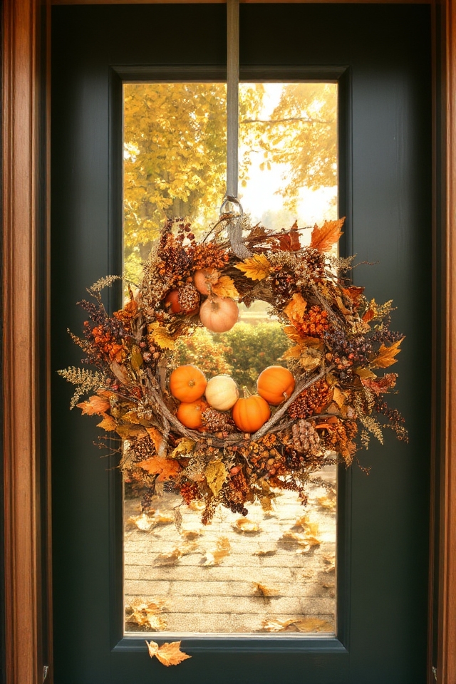 festive autumn wreath decoration