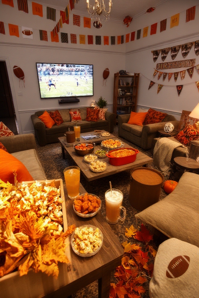 football party with snacks