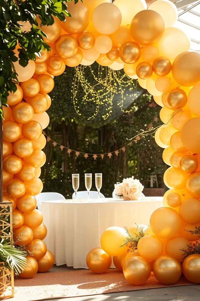 golden balloon decorations enhance