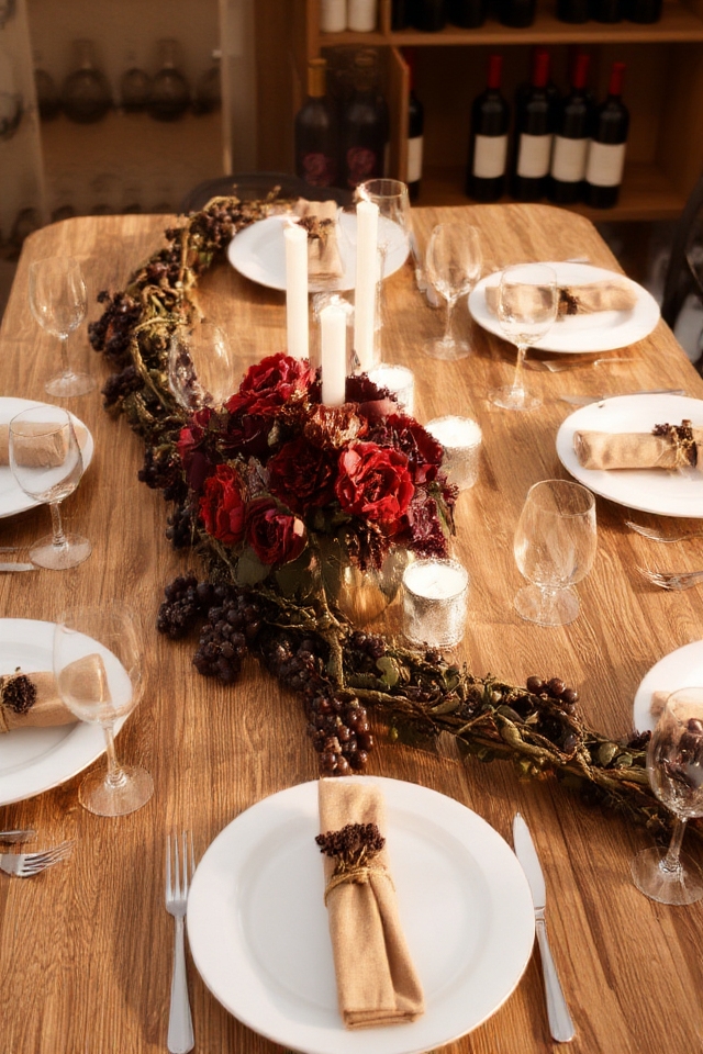 grapevine themed wine decor