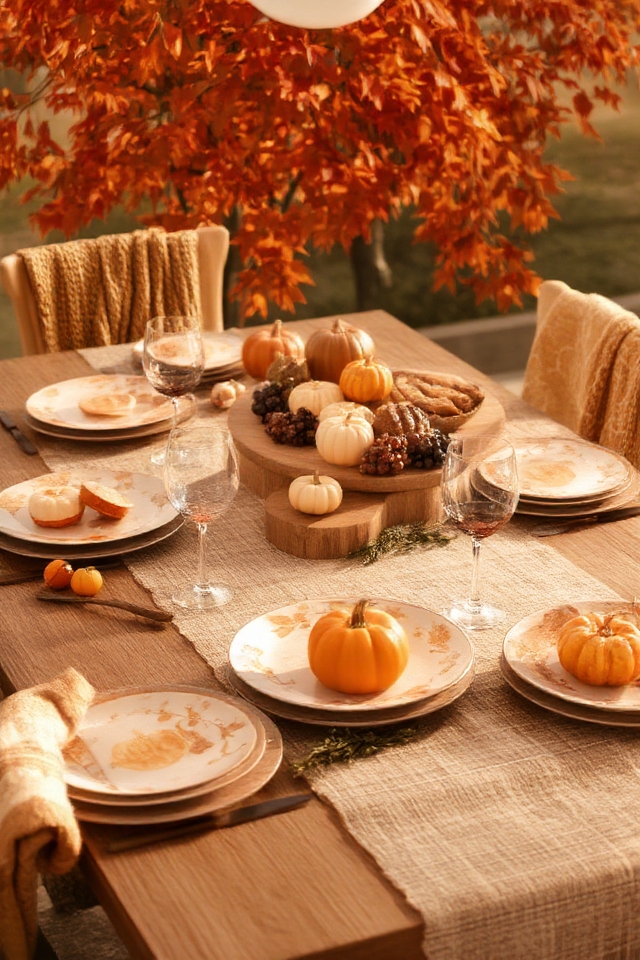 harvest themed autumn tableware