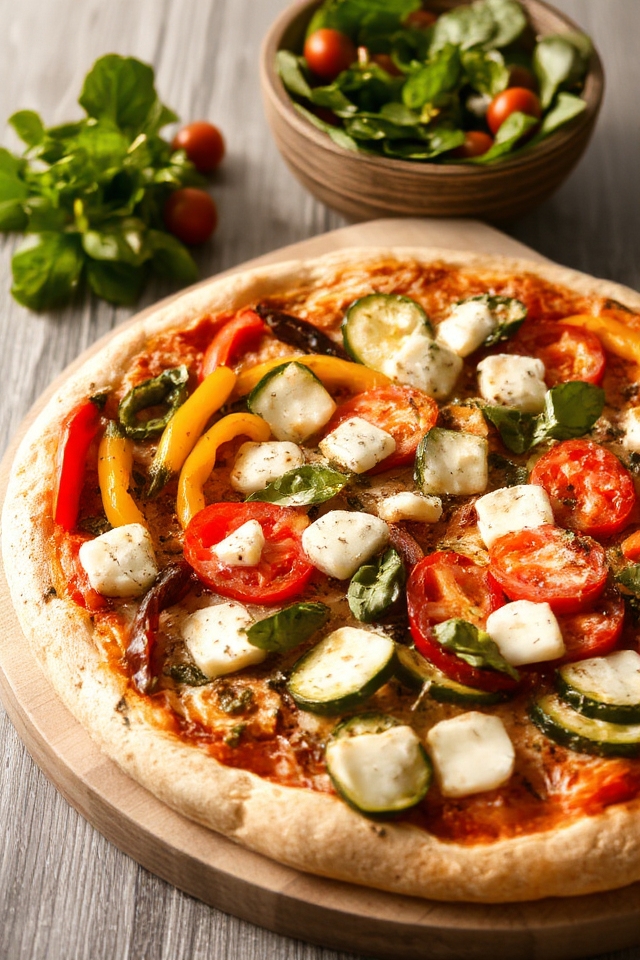 healthy garden style pizza