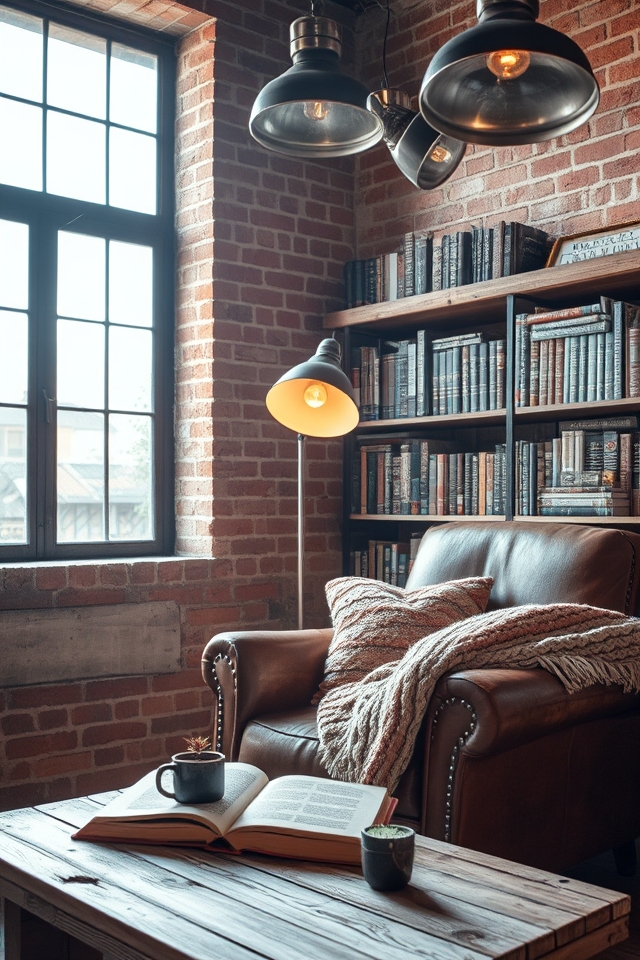 industrial reading nook design
