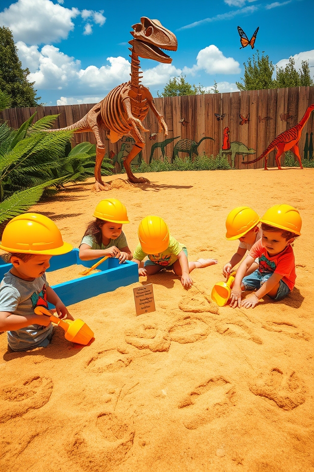 interactive dinosaur excavation zone
