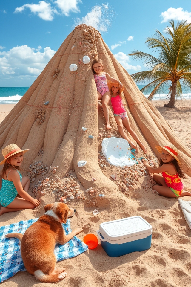 interactive sand volcano exploration