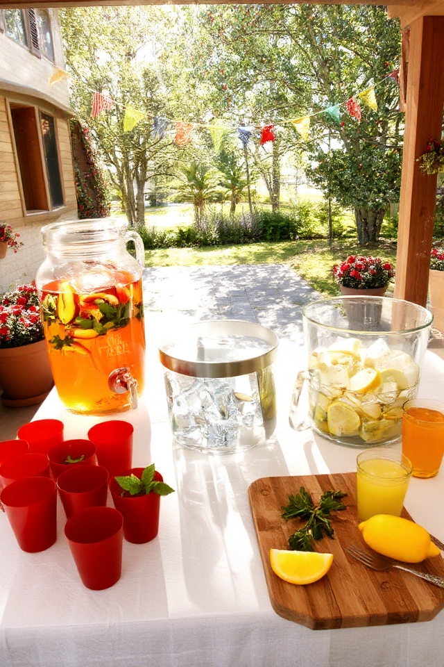 invigorating drink station setup