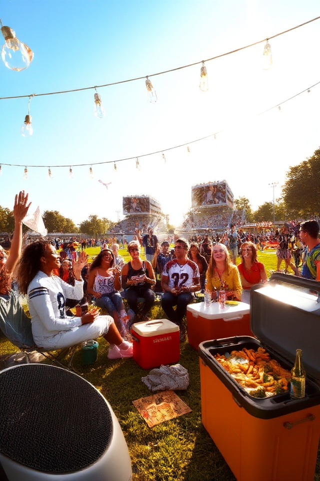 lively tailgate music setup