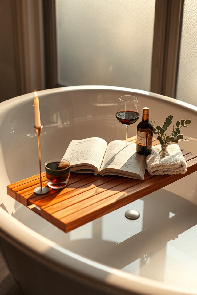 luxurious bath accessories setup