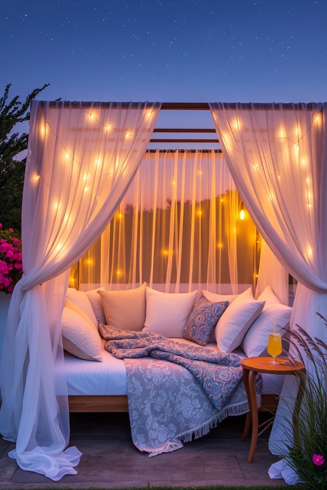 luxurious outdoor relaxation space