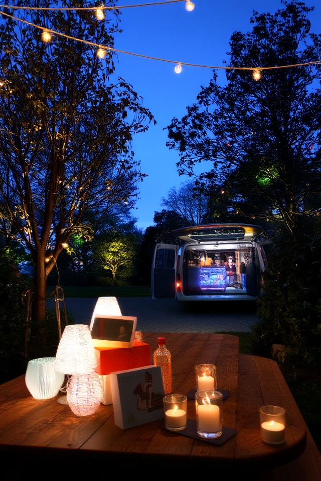 magical nighttime tailgating ambiance