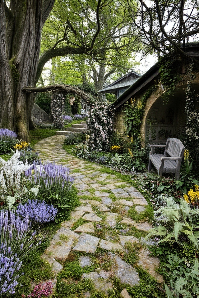meandering whimsical garden pathways