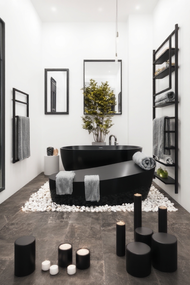 minimalist monochrome bathroom design