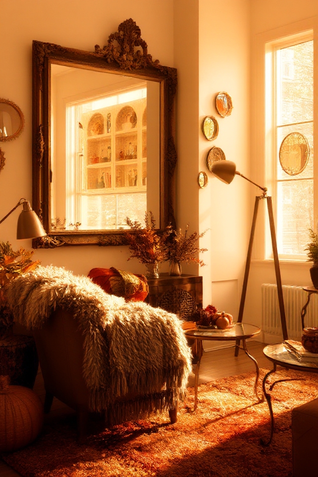 mirrors reflect autumn light
