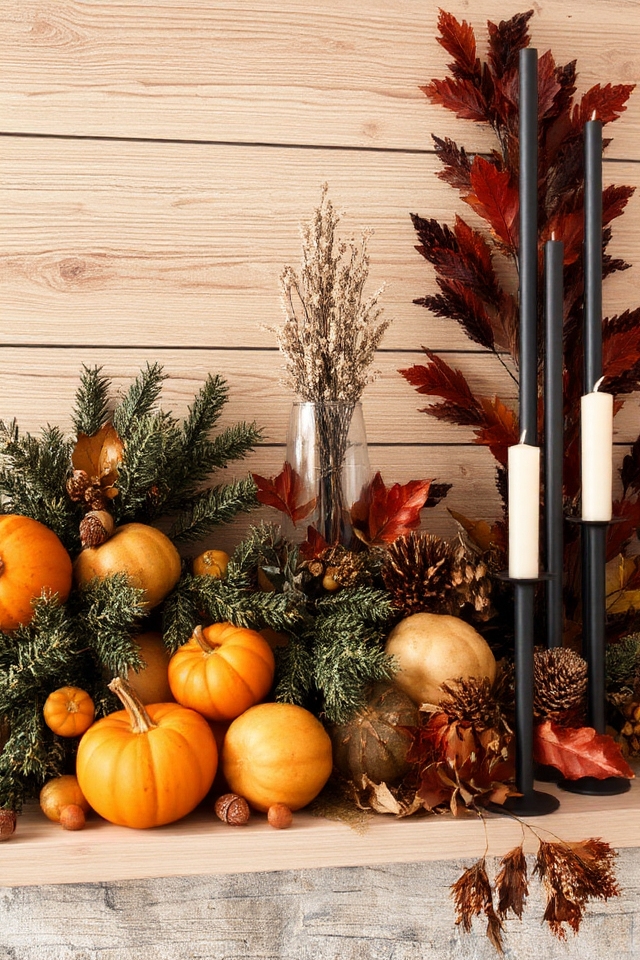 natural elements mantel styling