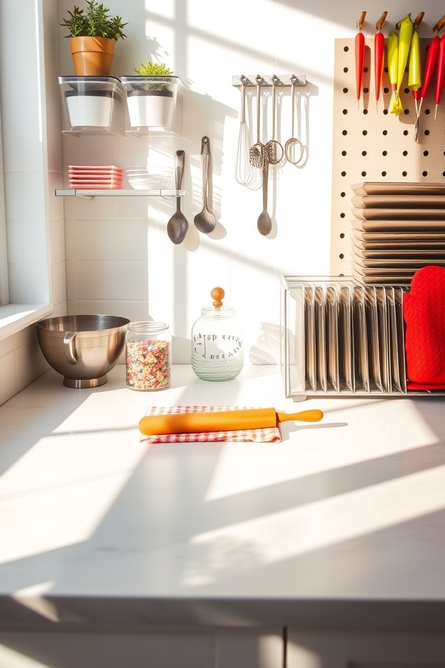 organized baking workspace essentials