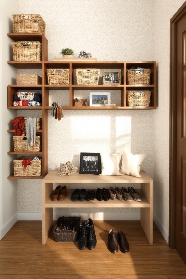 organized entryway shelving solution