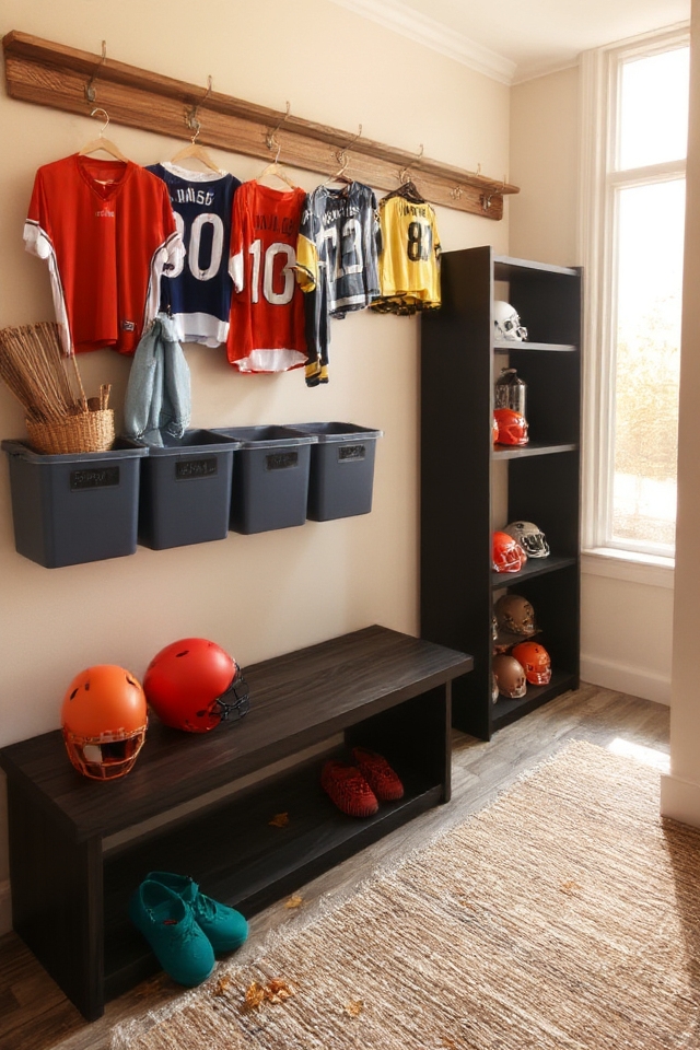 organized sports gear storage