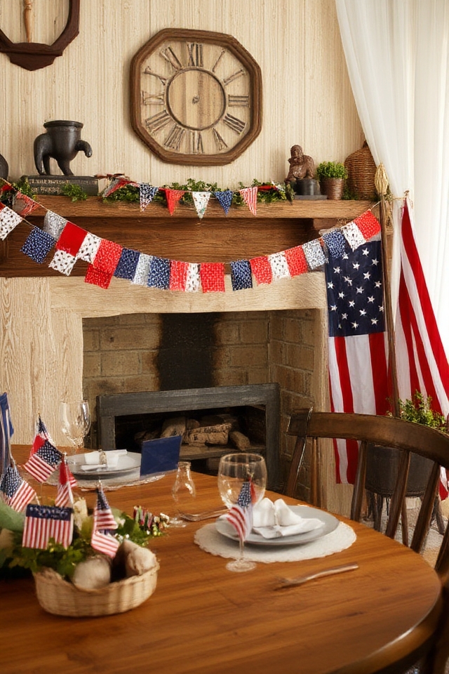 patriotic banners and garlands