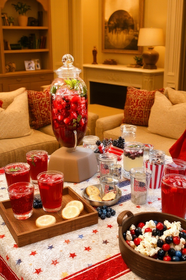 patriotic beverage station setup