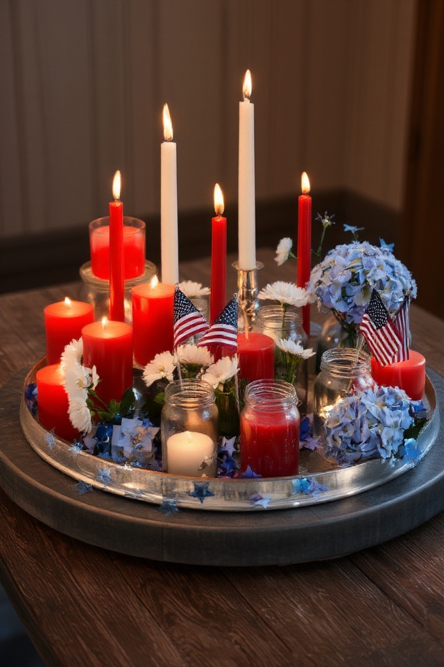 patriotic candle display centerpiece