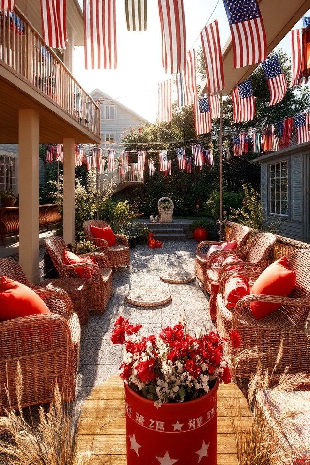 patriotic outdoor gathering decor