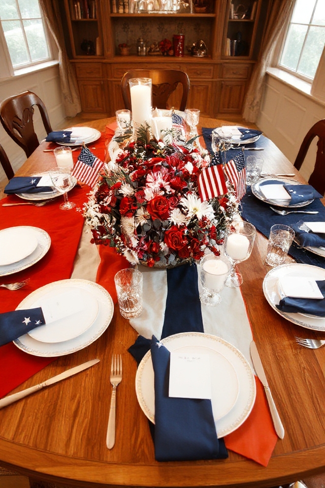 patriotic themed table setting