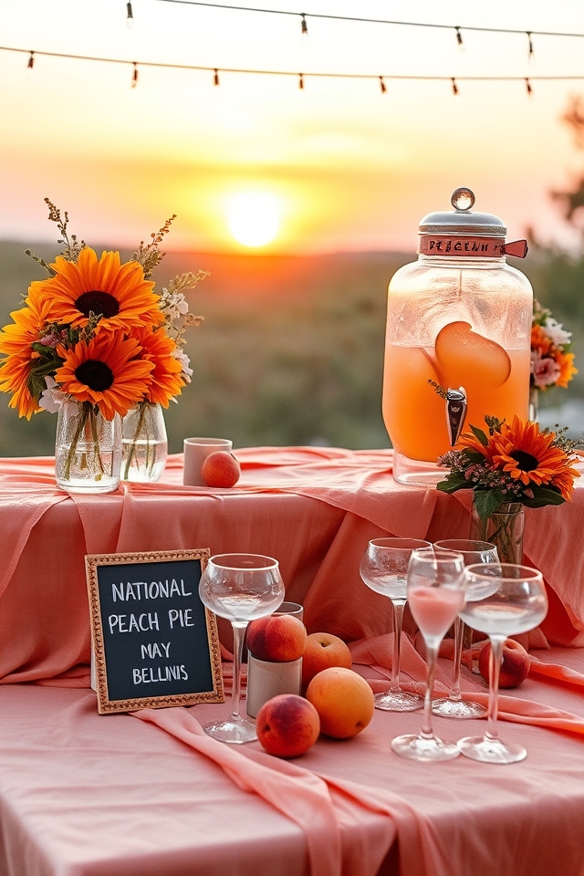 peach themed cocktail celebration station