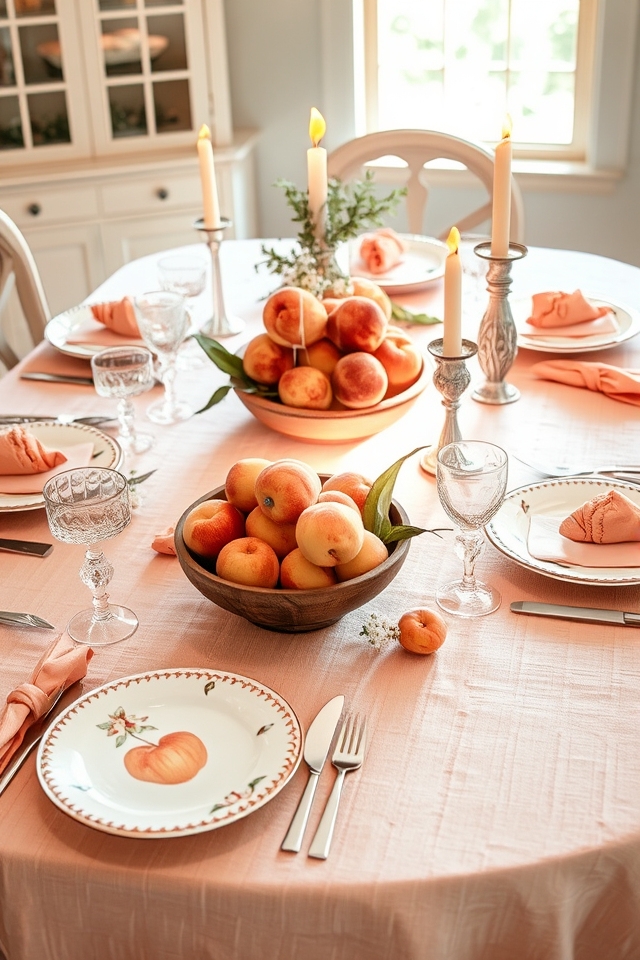 peach themed dining celebration ideas