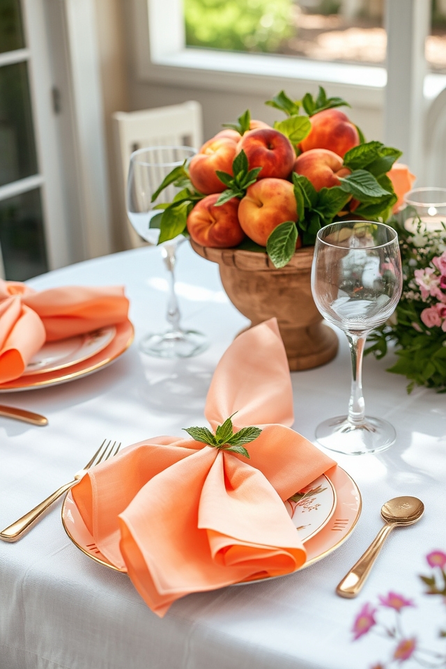 peach themed napkin folding techniques