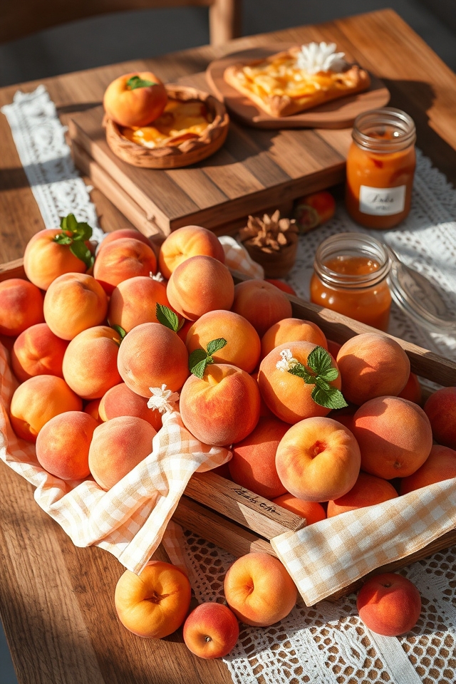 peach themed rustic decorations