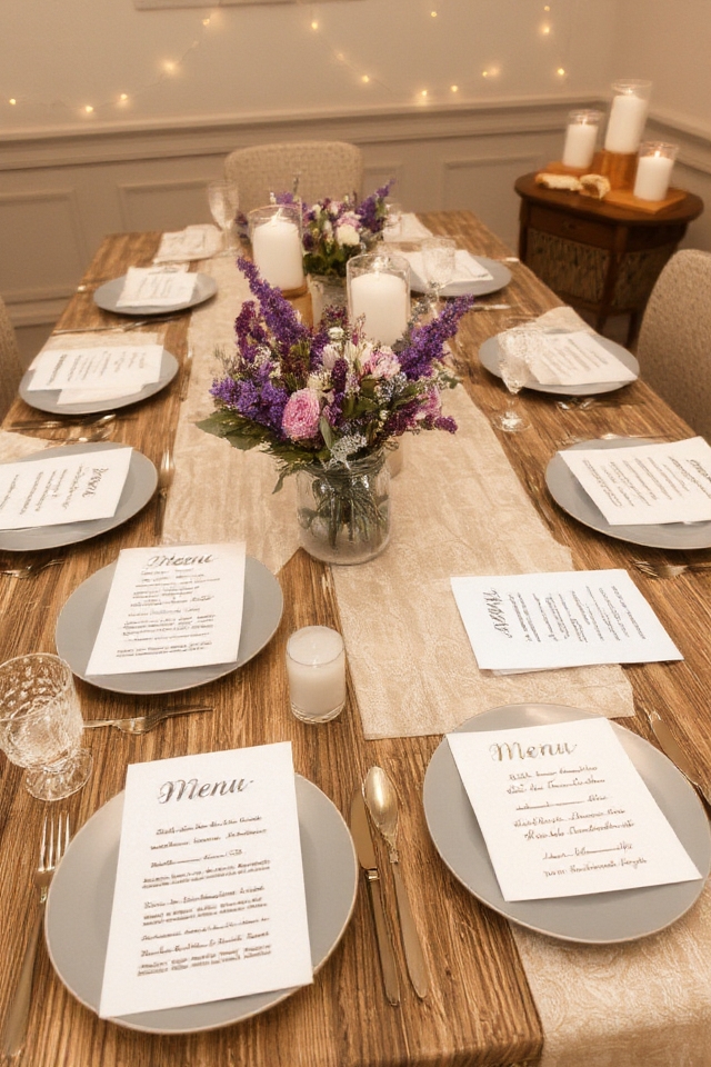 personalized artistic dining menus