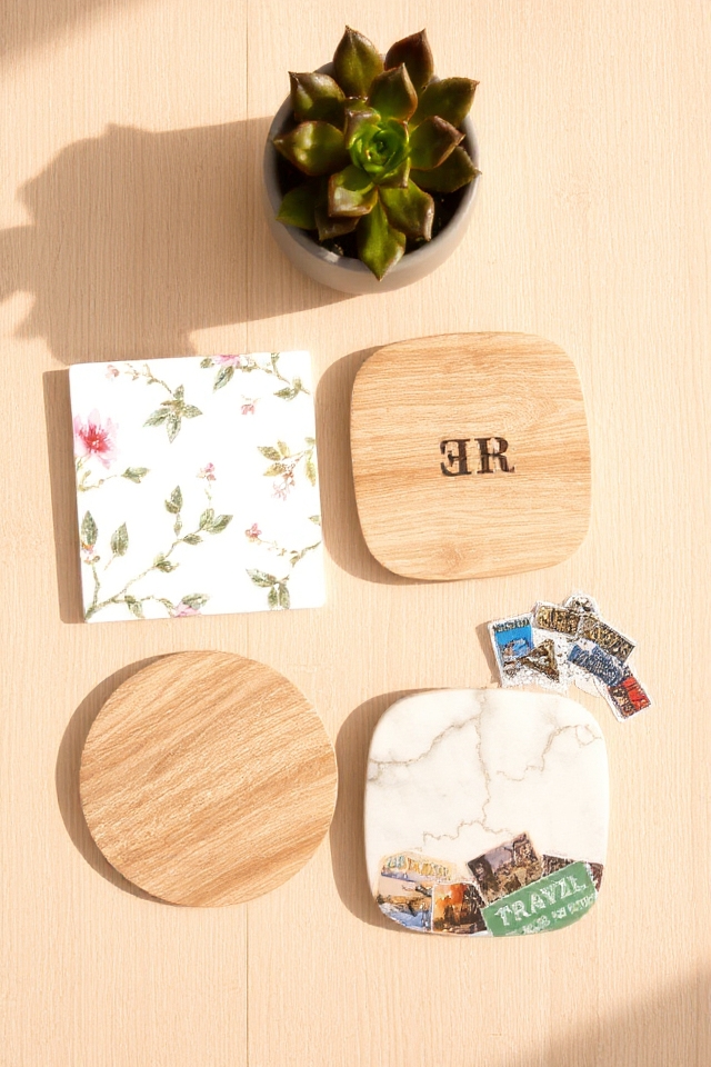 personalized decorative drink coasters